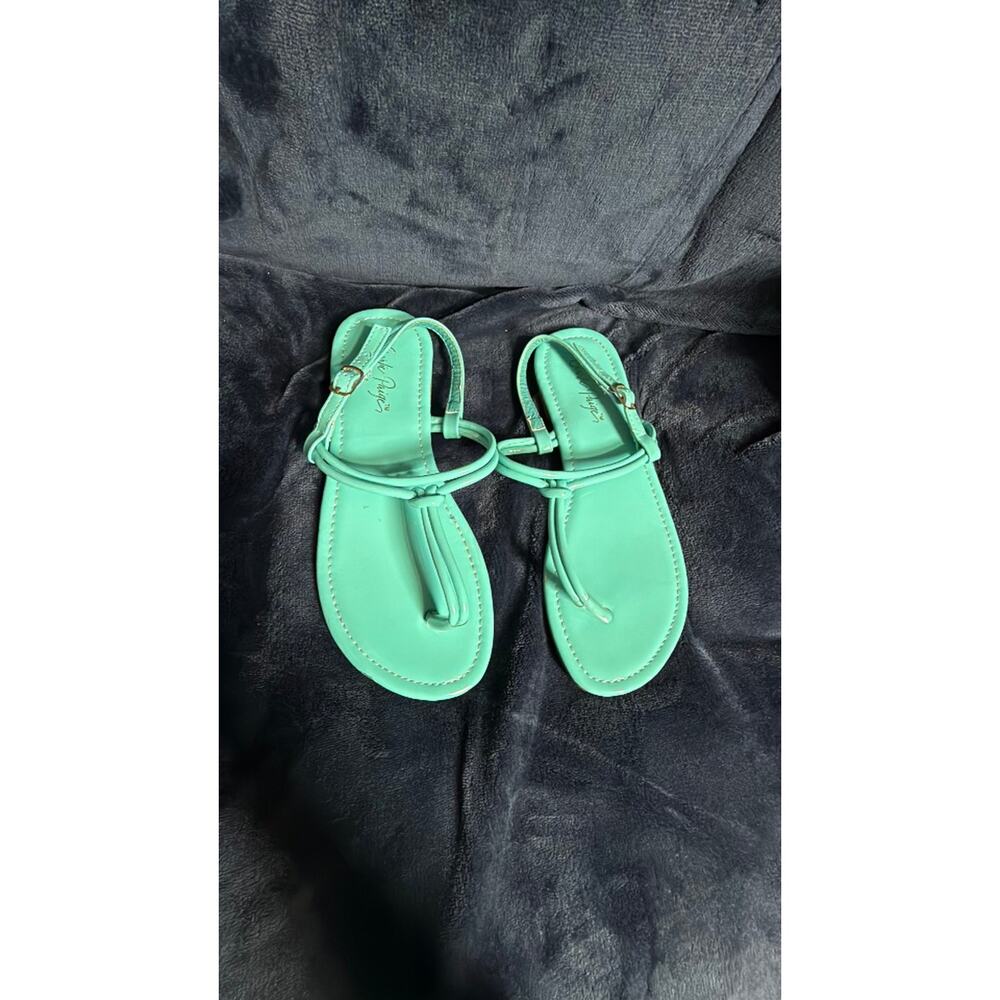 Charlie Paige Teal/Green Strappy Thong Sandals - Picture 2 of 6